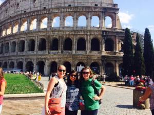 Alexa, Shubhi, & me in front of the Colosseum